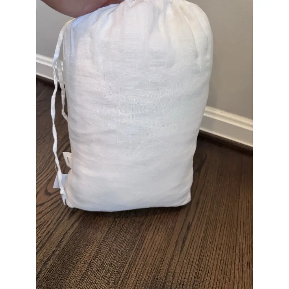 Nordstrom 100% Linen Queen White Duvet Cover & 2 Sham Set NEW